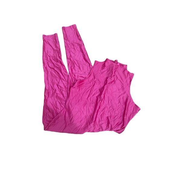 SKIMS Size 4X Shine Catsuit Jersey Mock Neck Sleeveless Catsuit Hot Pink NWOT - Picture 3 of 7